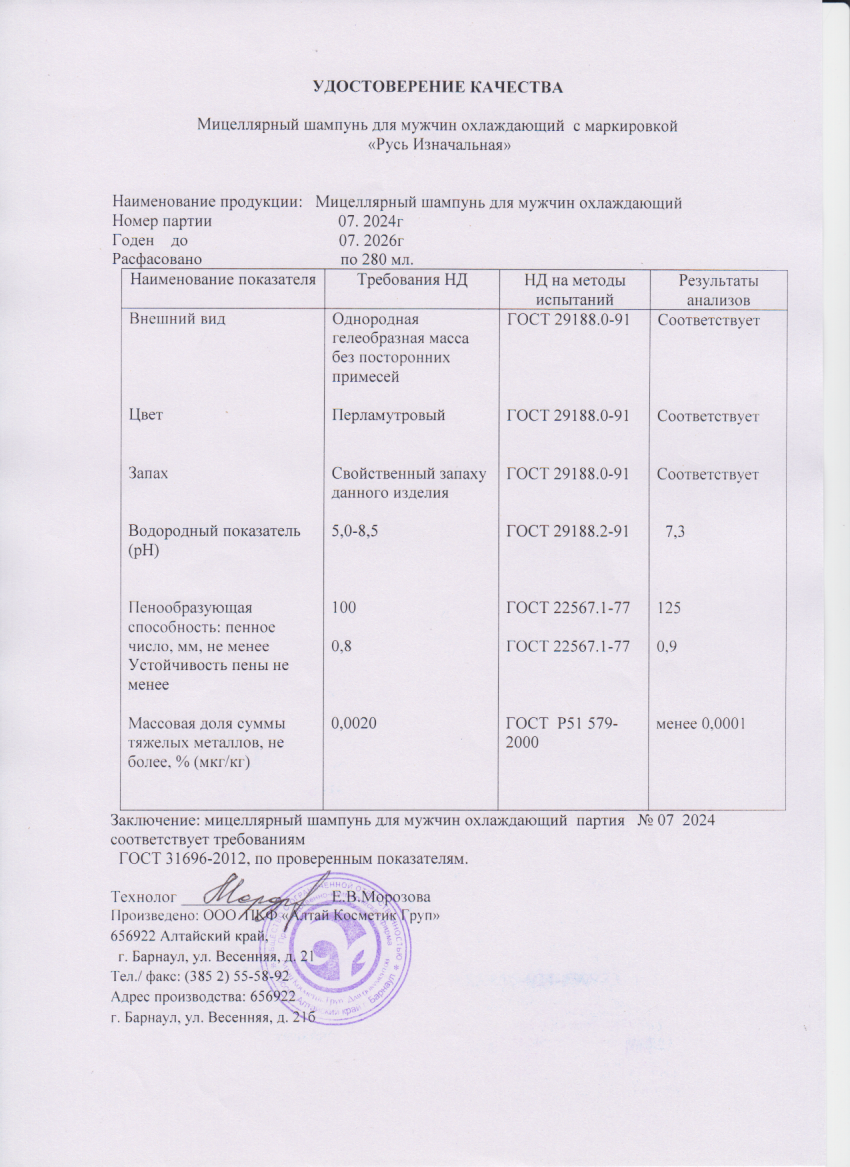 Паспорт №072024